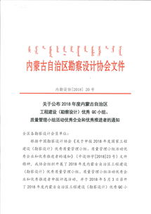 內(nèi)蒙古自治區(qū)2018年度勘察設(shè)計(jì)質(zhì)量管理先進(jìn)名單公布